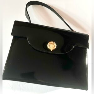 Vintage Black Patent Leather Box Purse - NWT